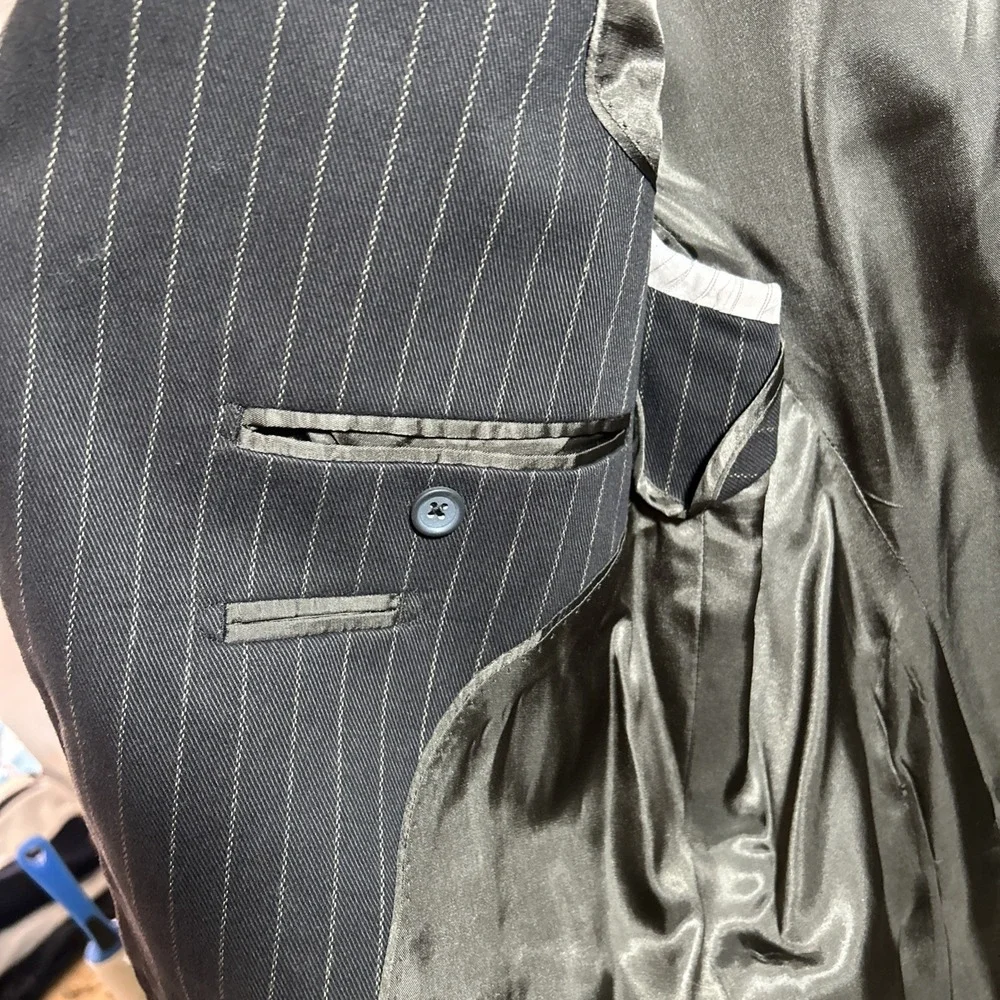 Banana Republic Tailored 3 Button Striped Blazer 42S Cotton Jacket‎